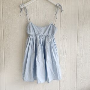 Lulus Tied Down Light Blue Tie-Strap Mini Dress